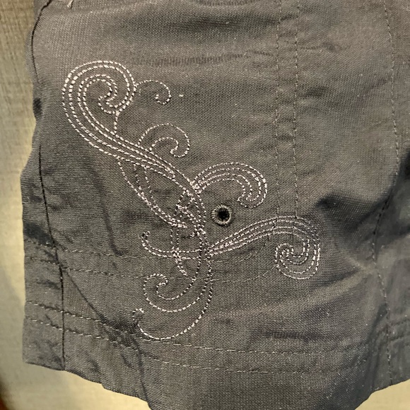 Columbia Shorts Black Tie at Waist Cargo Pocket Women's 14 - Picture 6 of 10